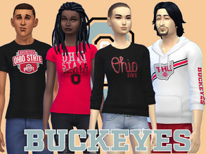 Sims 4 — Ohio State Buckeyes Collection by RJG811 — Ohio State Buckeyes Collection Female Tee Female Sweatshirt Male Tee