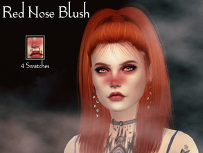 Sims 4 — Red Nose Blush by Reevaly — 4 Swatches. Teen to Elder. For Female. Works with all Skins and Overlays. Base Game