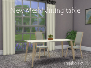 Sims 4 — Dining Table by anaalicialo — wooden table, in neutral color, perfect for any decoration, 4 colors available.