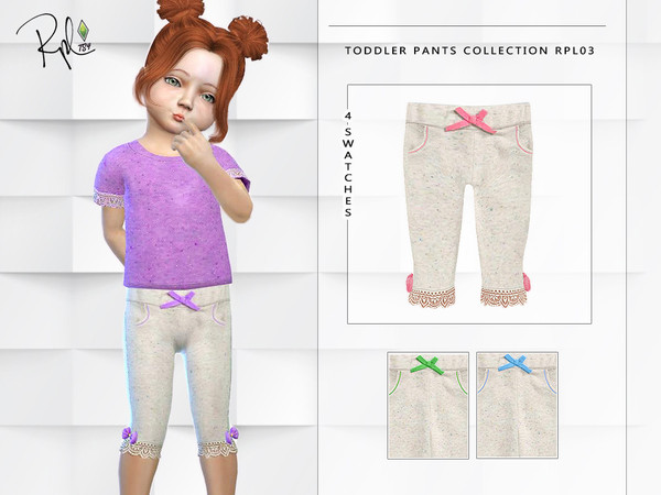 Sims 4 — Toddler Pants collection RPL03 by RobertaPLobo — :: 4 swatches. :: Age: Toddler. :: Occult: ALL. :: Outfit: