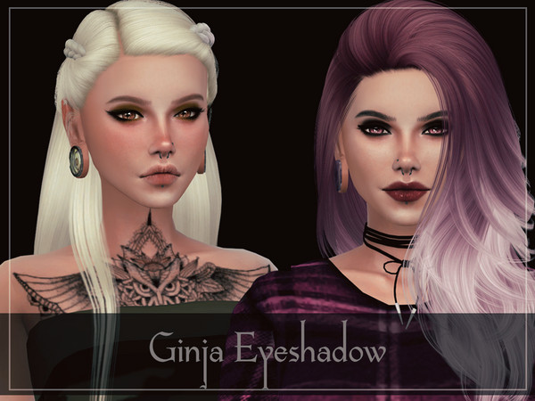 Sims 4 — Ginja Eyeshadow by Reevaly — 9 Swatches. Teen to Elder. For Female. Base Game compatible.