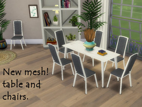 Sims 4 — dining table and chairs by anaalicialo — A set with a new mesh dinig table and chair, perfect for various