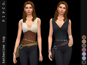 Sims 4 — Katherine Top. by Pipco — A stylish top with a side bag. 8 swatches base game compatible ea mesh edit all lods