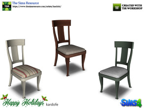 Sims 4 — kardofe_Happy Holidays_DinigChair by kardofe — Elegant wooden chair with upholstered seat, in three different