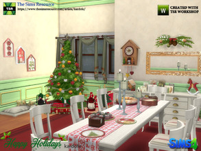 Sims 4 — kardofe_Happy Holidays by kardofe — First part of a dining room to celebrate your sims' Christmas meals, with
