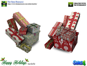 Sims 4 — kardofe_Happy Holidays_Sled gifts by kardofe — Group of gift packages to place on the sleigh, in two color