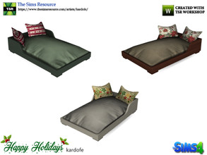 Sims 4 — kardofe_Happy Holidays_Small pet bed by kardofe — Bed for small pets, with two comfortable pillows, in three