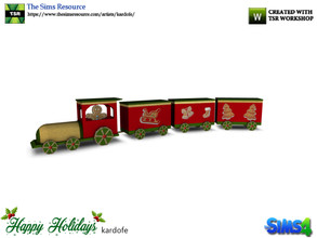 Sims 4 — kardofe_Happy Holidays_Train by kardofe — Wooden train with a gingerbread maker, decorative 