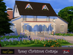 Sims 4 — Rosey Christmas Cottage by evi — This cottage is cozy with all the warmth and the happiness a family needs to