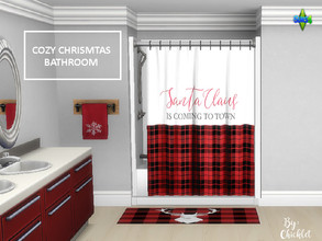Sims 4 — Cozy Christmas Bathroom (Read Desc for Req'd) by Chicklet — When decorating your house for the holidays, don't
