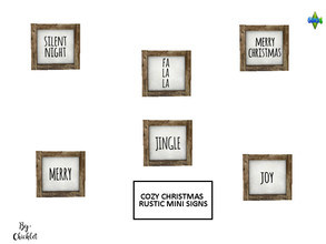 Sims 4 — Cozy Christmas Clutter - Mini Rustic Table Signs by Chicklet — This is Part 1 of my Cozy Christmas Clutter Set