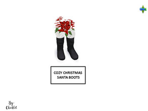 Sims 4 — Cozy Christmas Clutter - Santa Boots with Poinsettias by Chicklet — This is Part 1 of my Cozy Christmas Clutter