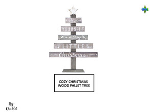 Sims 4 — Cozy Christmas Clutter - Wood Pallet Christmas Tree by Chicklet — This is Part 2 of my Cozy Christmas Clutter