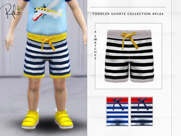 Sims 4 — Toddler Shorts collection RPL04 - Island Living by RobertaPLobo — :: 4 swatches :: Age: Toddler :: Occult: ALL