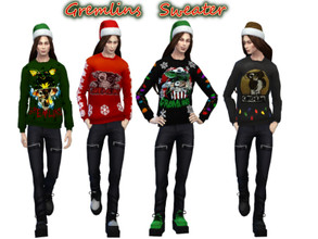 Sims 4 — gremlins male sweater by minesims93 — Male sweater with 4 swatch teen to elder everyday / cold weather custom