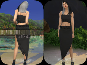 Sims 4 — Beach Skirt by PlayersWonderland — New Mesh Custom Thumbnail HQ 6 Swatches All LOD's