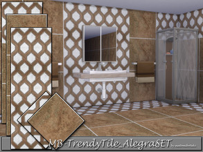 Sims 4 — MB-TrendyTile_AlegraSET by matomibotaki — MB-TrendyTile_AlegraSET, elegant tile wall and floor set in brown
