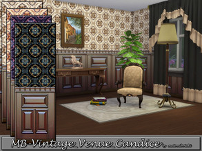 Sims 4 — MB-Vintage_Venue_Candice by matomibotaki — MB-Vintage_Venue_Candice, elegant wallpaper with lower wooden siding