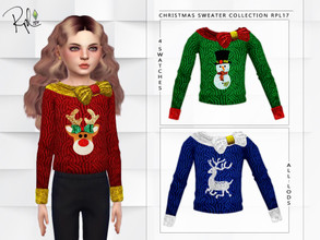 Sims 4 — Christmas Sweater Collection RPL17 by RobertaPLobo — :: 3 swatches :: Age: Child (female) :: Occult: ALL :: EA