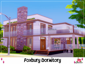 Sims 4 — Foxbury Dormitory - Nocc by sharon337 — 20 x 15 lot. Value $156,979 It has: 4 Bedrooms, 5 Bathrooms, 1 Living