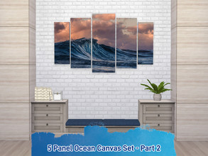 Sims 4 — 5 Panel Ocean Canvas Set - Part 2 by f0xx — The 5 Panel painting from Seasons recoloured into 5 different ocean