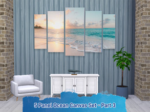 Sims 4 — 5 Panel Ocean Canvas Set - Part 3 by f0xx — The 5 Panel painting from Seasons recoloured into 5 different ocean