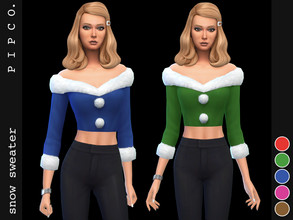 Sims 4 — Snow Sweater. by Pipco — A cute, stylish sweater. 5 swatches base game compatible ea mesh edit all lods custom