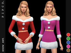 Sims 4 — Snow Set. by Pipco — A cute, stylish skirt and sweater. 5 swatches base game compatible ea mesh edit all lods