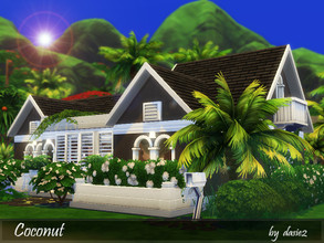 Sims 4 — Coconut by dasie22 — Coconut is a beautiful, small house. This contemporary, tropical home features two