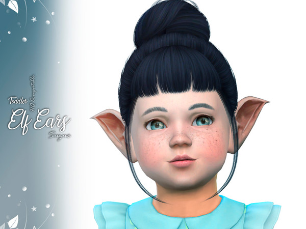 Sims 4 — Elf Ears Toddler by Suzue — -New Mesh (Suzue) -Female and Male (Toddler) -Earring Category -Compatible with non