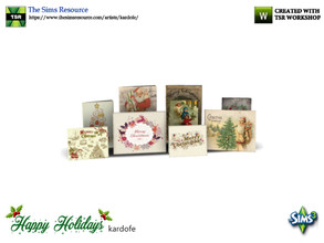 Sims 3 — kardofe_Happy Holidays_Christmas by kardofe — Vintage group of Christmas greeting cards