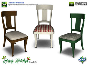 Sims 3 — kardofe_Happy Holidays_DinigChair by kardofe — Elegant wooden chair with upholstered seat