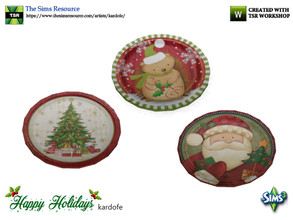 Sims 3 — kardofe_Happy Holidays_Dishes by kardofe — Dish decorated with Christmas motifs, in three different options