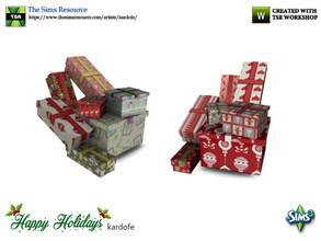 Sims 3 — kardofe_Happy Holidays_Sled gifts by kardofe — Group of gift packages to place on the sleigh, in two color