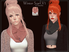 Sims 4 — Winter Scarf V1 by Reevaly — New Mesh. 15 Swatches. For Female. Feel free to recolor but not include my Mesh!