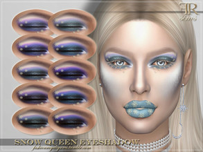 Sims 4 — Snow Queen Eyeshadow by FashionRoyaltySims — Standalone Custom thumbnail 10 color options HQ texture Compatible