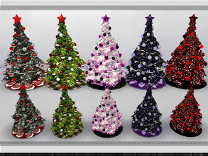 Sims 4 — christmas tree set-REQUIRES HOLIDAY CELEBRATION by minesims93 — containing: - large size Christmas tree, 5