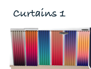 Sims 4 — Panel curtains 1 by secretlondon — Set of 6 curtain recolours.