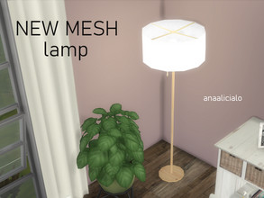 Sims 4 — floor lamp by anaalicialo — Modern floor lamp, in nude color, with the mast in wood or metallic color.
