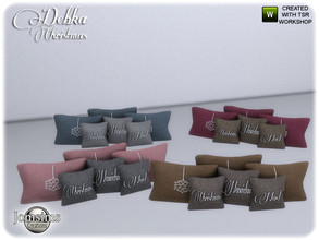 Sims 4 — Debka christmas living cushions sofa by jomsims — Debka christmas living cushions sofa