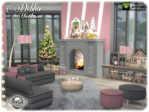 Sims 4 — Debka christmas living by jomsims — Debka christmas living for your Sims. Festive modernity sofa. cushions sofa.