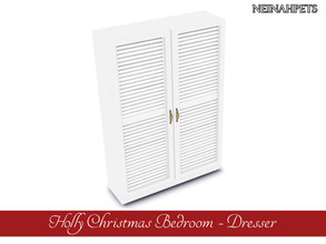 Sims 4 — Holly Christmas Bedroom - Dresser {Mesh Required} by neinahpets — A large two door dresser with slated doors,
