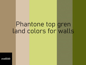Sims 4 — Green land walls by anaalicialo — A selection of trendy green colors for the walls. 5 colors availables