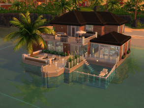 Sims 4 — Palm Villa by Jess0743 — This beautiful two-storey beach-front home contains the following: - x2 Bedrooms,