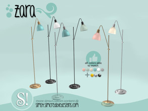 Sims 4 — Zara floor lamp by SIMcredible! — by SIMcredibledesigns.com available at TSR 6 colors in 18 variations