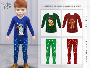 Sims 4 — Christmas Toddler Collection RPL19 by RobertaPLobo — :: Sweater and Tights. :: 3 swatches. :: Age: Toddler