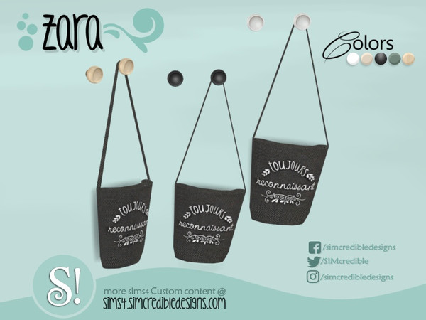 Sims 4 — Zara wall bag by SIMcredible! — by SIMcredibledesigns.com available at TSR 5 colors variations
