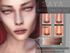 Sims 4 — SayaSims - Nosemask N1 by SayaSims — - 59 Colours and 3 Overlay options - Female / Male - All ages - Custom