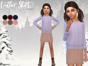 Sims 4 — Leather Skirt Children by Roynaa — in 6 different Designs CHRISTMAS EDITION YOU DONT NEED A MESH For more visit