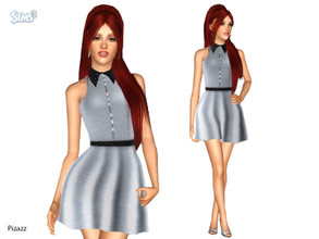 Sims 3 — Collared Dress by pizazz — Collared dress set for everyday, formal, career, party. Add some pizazz to your sims